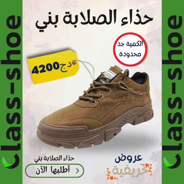 حذاء الصلابة بني