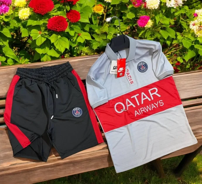 ⁦طقم PSG  أسود . رمادي . أحمر اللون⁩ - الصورة ⁦3⁩