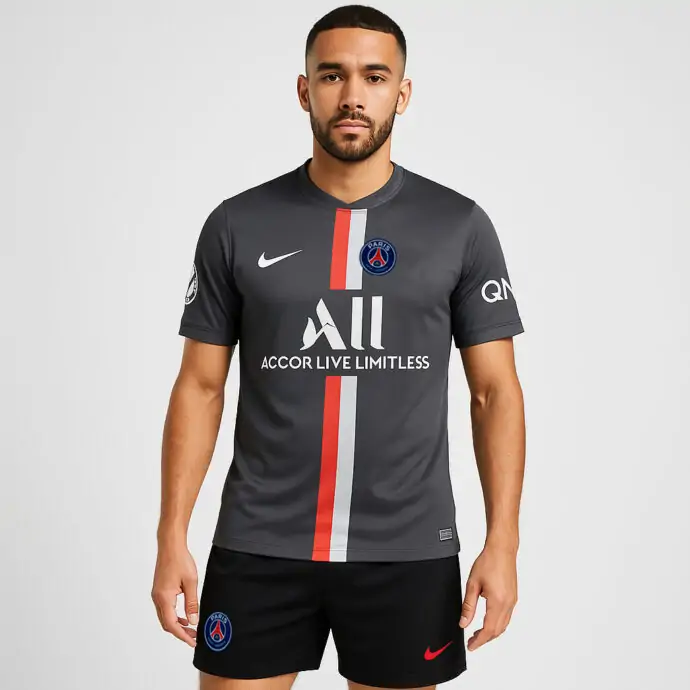 طقم نادي Paris Saint-Germain رمادي اللون