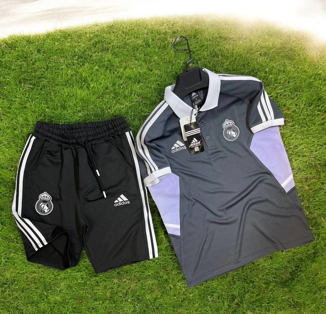 ⁦طقم ريال مدريد لون رمادي⁩ - الصورة ⁦3⁩