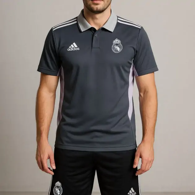 طقم ريال مدريد لون رمادي