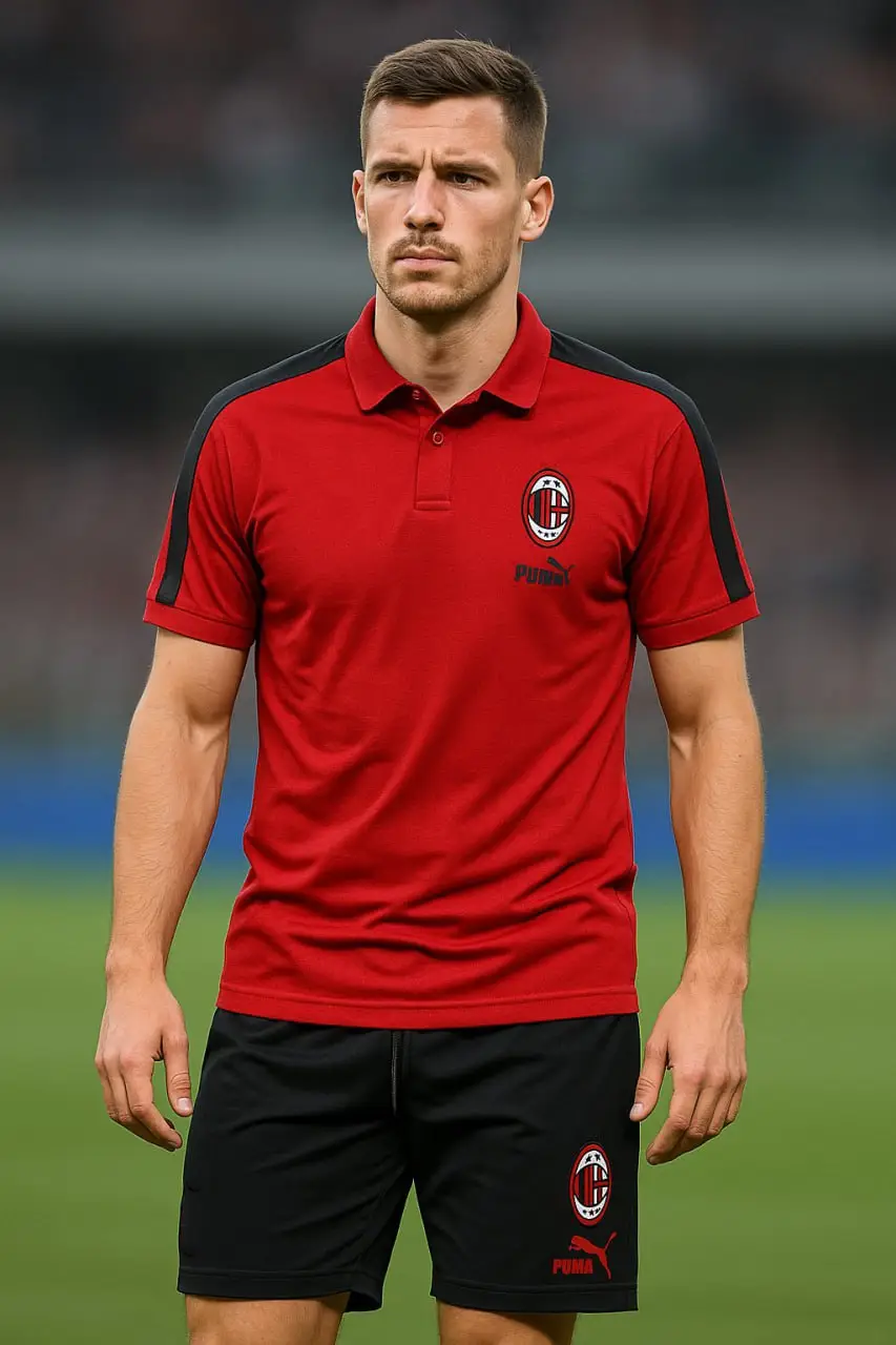 طقم نادي ميلان اللون الأحمر