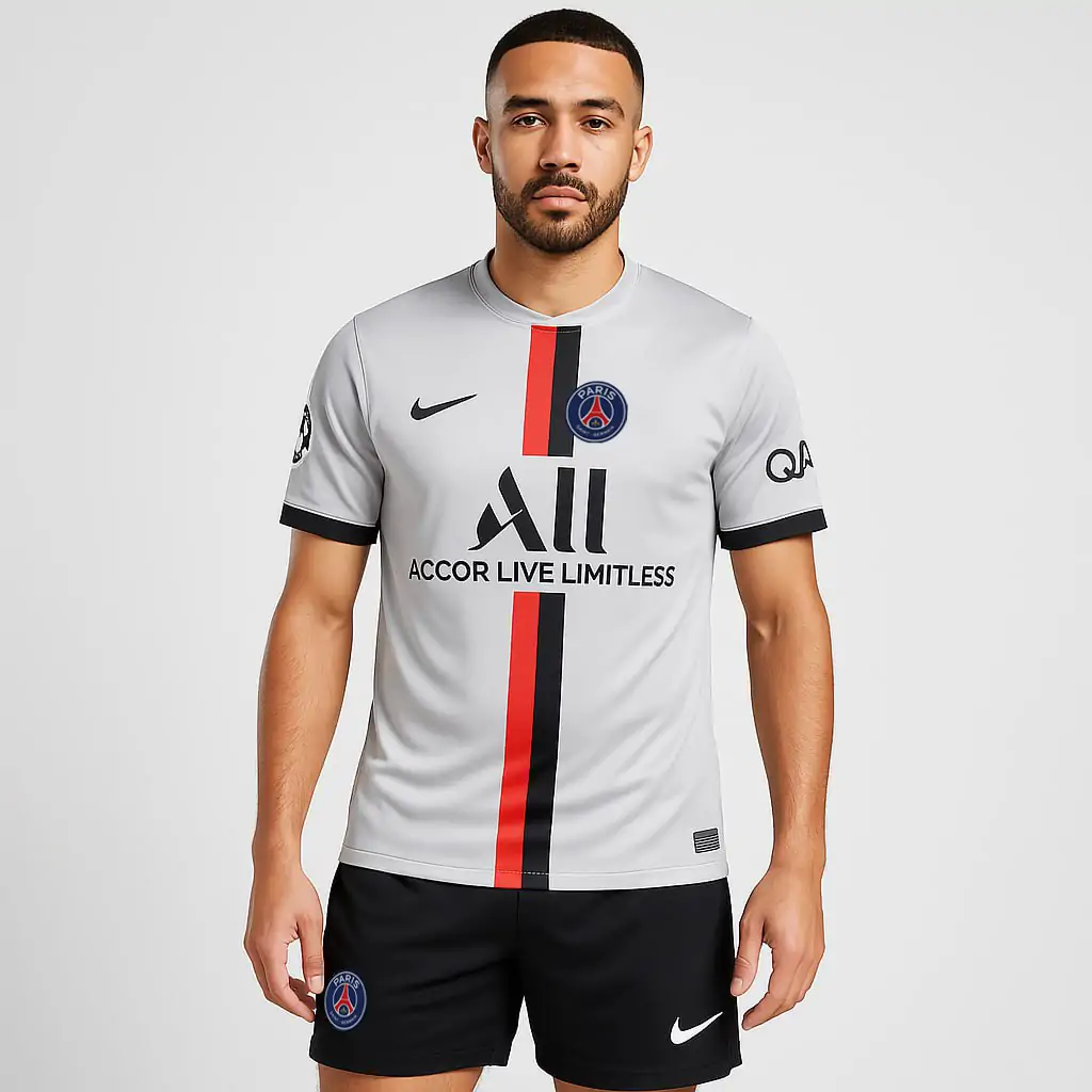 طقم نادي باريس سان جيرمان رمادي فاتح